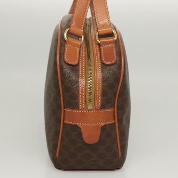 CELINE Macadam Canvas Hand Bag Pvc Leather Brown Gold - Picture 4 of 12